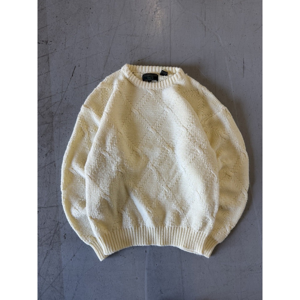Clubfellow Cream knit sweater pullover Medium Men's